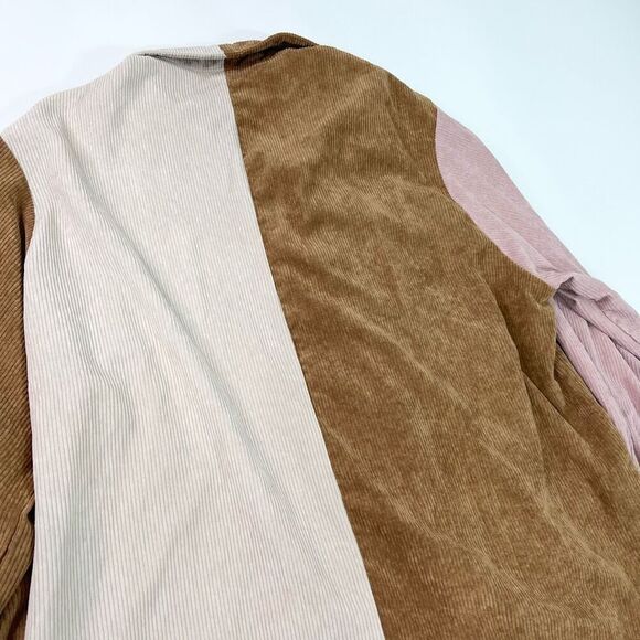 Nasty Gal Shirt Dress Womens 18 Button Up Corduroy Color Block patchwork fall - Picture 9 of 11